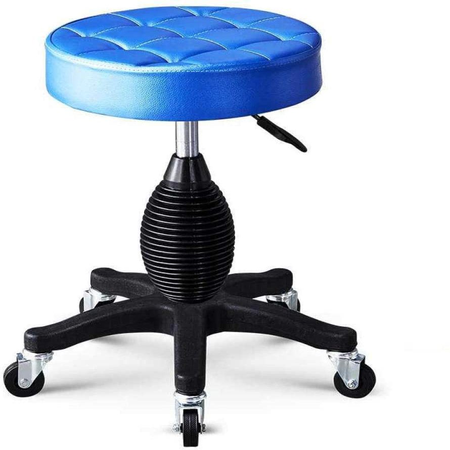 Rolling Stools Stool on Wheels Swivel Saddle Stool with Casters, Artist Stool with Red PU Synthetic Leather Seat, Adjustable Height 43-55cm, Weight Supported 160Kg, Rolling Sga (Style#3) The New