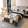 Hunting Bear Deer 100% Cotton Duvet Cover King Size, Camouflage Arrows Patchwork Comforter Cover, Rustic Farmhouse Cabin Bedding Set, Checkered Buffalo Plaid Quilt Cover with 2 Pillow Shams, Brown view 3