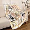 SUPERICH Cute Cow Pizza Blanket Gifts Super Soft Fleece Throw Blankets Cozy Flannel Air Conditioning Blanket Blanket for Couch Bed Queen Size 80x60 in for Adult view 2