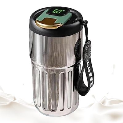 450ML Insulated Smart Water Bottle with LED Temperature Display, Stainless Steel Double Wall Vacuum Drink Flask, HOT & Cold, Drink Bottle for Gym, Home & Sports