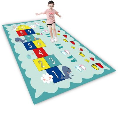 Hopscotch Rug for Kids,Fun Educational Game Play Mat, Non-Slip Numbers Learning Nursery Carpet for Playroom Children Bedroom Classroom Decor, Gift for Girls & Boys 79x118inch/200x300CM