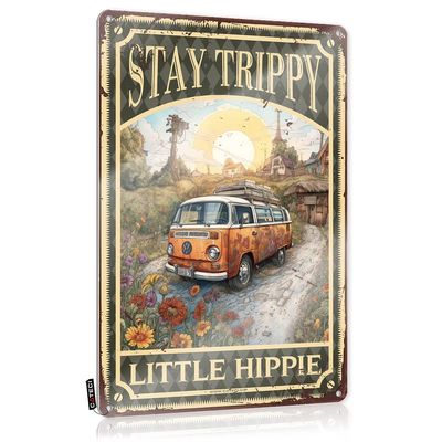 Stay Trippy Little Hippie Tin Sign Zen Decorvintage Decor For Bedroomfunky Home Decorhome Office Decor For Women (Color : Colour, Size : 30X40CM)