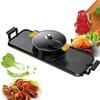 BBQ Smokeless Grill Electric Grill and Hot Pot, Multifunctional BBQ hot Pot Double Pot with 5 Temperature adjustments,Portable Home Electric Barbecue 2 in1 Outdoor Teppanyaki Grill/Shabu Pot (Size : view 1
