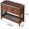 BABYCE Footstool Shoe Changing Stool American Solid Wood Door Change Shoe Bench Sofa Stool Door Can Sit Shoe Rack Storage Footstool with Drawer (Size : 92 * 38 * 45cm) view 4