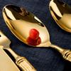 Gold Utensils Set Flatware Set for 4(16pcs) Mirror Effect Exquisite Ergonomic Family Gatherings Wedding Banquet Everyday Household Formal Occasions Best Gift Combo Include Fork Knife Spoon Set view 3