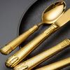 Gold Utensils Set Flatware Set for 4(16pcs) Mirror Effect Exquisite Ergonomic Family Gatherings Wedding Banquet Everyday Household Formal Occasions Best Gift Combo Include Fork Knife Spoon Set view 4