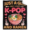 Just Girl Who Loves Ramen Blanket Super Soft Lightweight Throw Comfy Fluffy Quilt for Bed Sofa All Seasons Warm 120"x90" Extra King for Family view 1