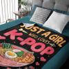 Just Girl Who Loves Ramen Blanket Super Soft Lightweight Throw Comfy Fluffy Quilt for Bed Sofa All Seasons Warm 120"x90" Extra King for Family view 3