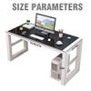 32/40/47in Comeputer Desk with Glass Panel Modern Heavy Duty Home Office Desk Metal Frame Writing Study Work Desk PC Laptop Table (32in(80cm), B+W) view 2