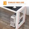 32/40/47in Comeputer Desk with Glass Panel Modern Heavy Duty Home Office Desk Metal Frame Writing Study Work Desk PC Laptop Table (32in(80cm), B+W) view 4