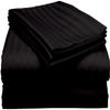400 Thread Count Luxury King Size, Sheet Set (4 Pc Set) 100% Egyptian Cotton Premium Long Staple Fits 16 Inch Deep Pocket Color Black Stripe Pattern view 1