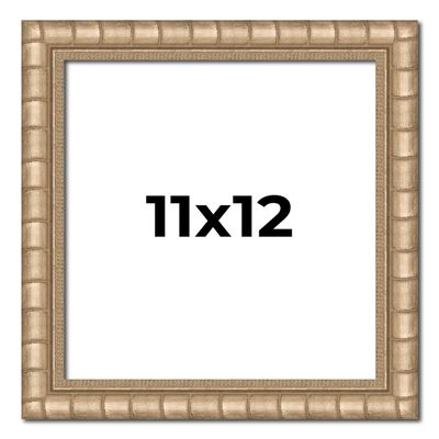11x12 Frame Silver Bamboo Solid Wood Picture Frame | 1.5 Inch Moulding Width | Interior Frame Depth 0.5 Inches | Beechey Bamboo Frame with UV Acrylic Plexiglass, Foam Board Backing & Hanging Hardware