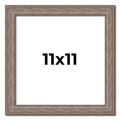 11x11 Knotty Brown Real Wood Picture Frame Width 1.25 Inches | Interior Frame Depth 0.5 Inches | Holden Distressed Photo Frame Complete with UV Acrylic, Foam Board Backing & Hanging Hardware
