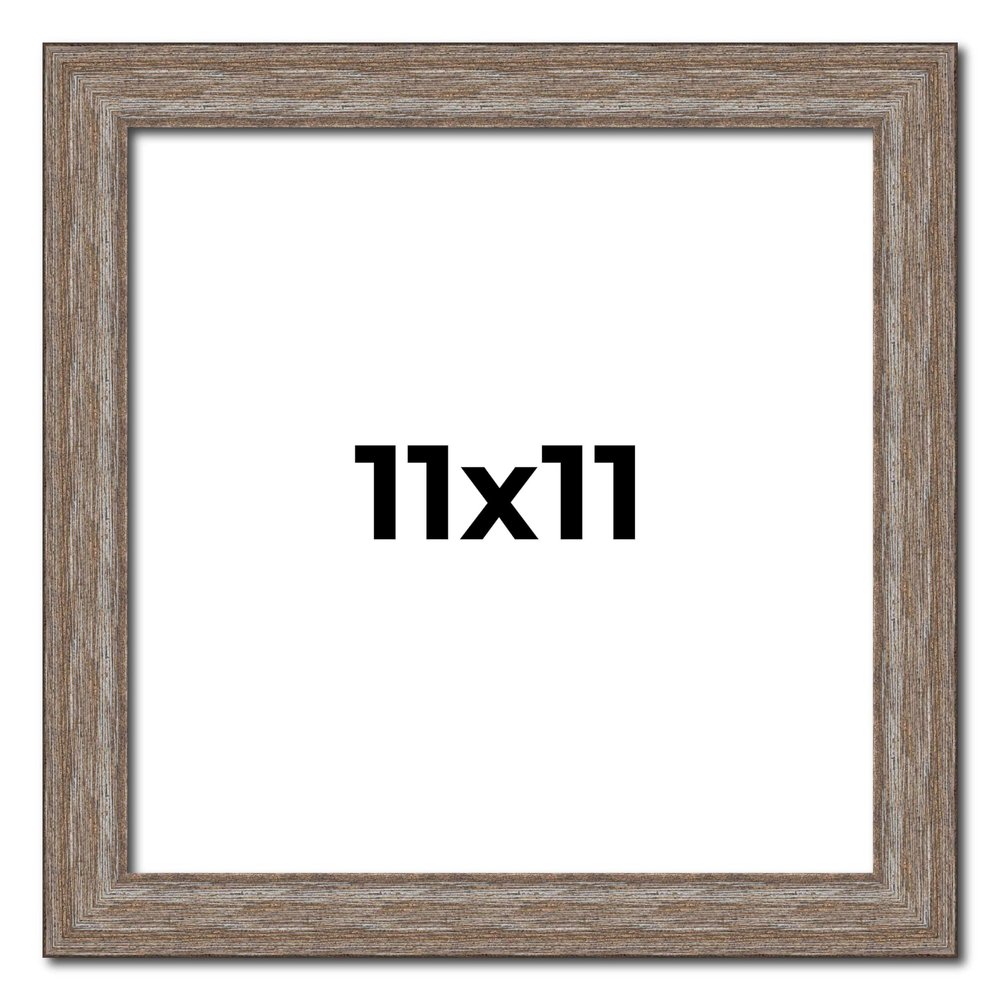 11x11 Knotty Brown Real Wood Picture Frame Width 1.25 Inches | Interior Frame Depth 0.5 Inches | Holden Distressed Photo Frame Complete with UV Acrylic, Foam Board Backing & Hanging Hardware