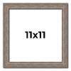 11x11 Knotty Brown Real Wood Picture Frame Width 1.25 Inches | Interior Frame Depth 0.5 Inches | Holden Distressed Photo Frame Complete with UV Acrylic, Foam Board Backing & Hanging Hardware view 1
