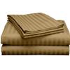 400 Thread Count Luxury Twin Size, Sheet Set (4 Pc Set) 100% Egyptian Cotton Premium Long Staple Fits 16 Inch Deep Pocket Color Taupe Stripe Pattern view 1