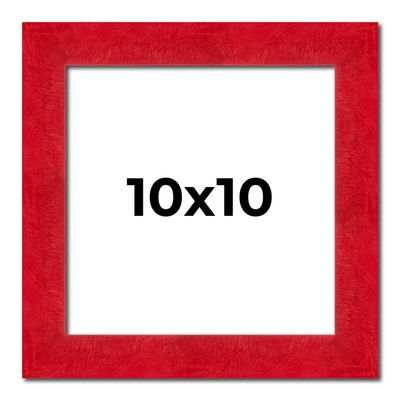 10x10 Frame Red Burl Solid Wood Picture Frame Width 1.75 Inches | Interior Frame Depth 0.5 Inches | Evander Bohemian Photo Frame Complete with UV Acrylic, Foam Board Backing & Hanging Hardware