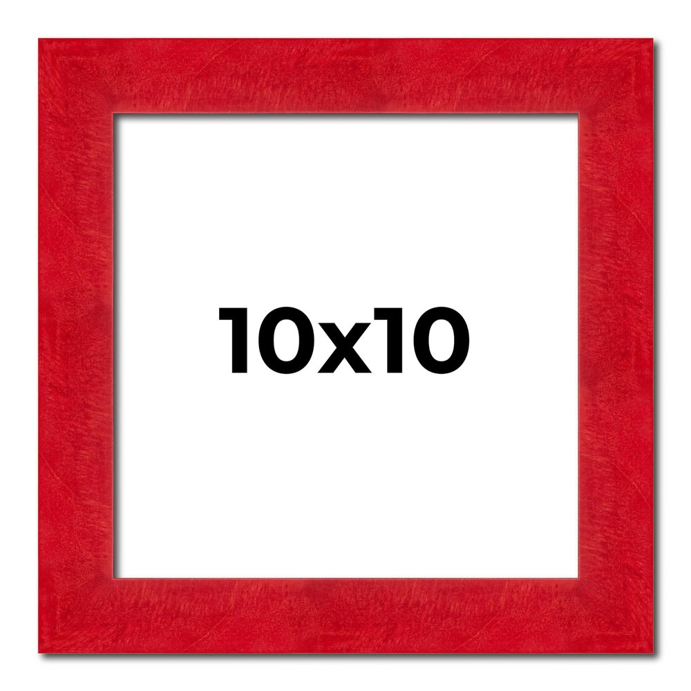 10x10 Frame Red Burl Solid Wood Picture Frame Width 1.75 Inches | Interior Frame Depth 0.5 Inches | Evander Bohemian Photo Frame Complete with UV Acrylic, Foam Board Backing & Hanging Hardware
