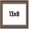 13x8 Ornate Brown Real Wood Picture Frame Width 1.5 Inches | Interior Frame Depth 0.5 Inches | Zisa Ornate Photo Frame Complete with UV Acrylic, Foam Board Backing & Hanging Hardware view 1