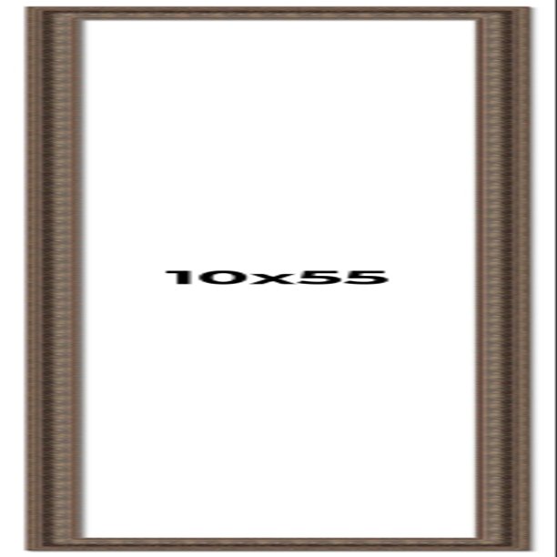 10x55 Ornate Brown Real Wood Picture Frame Width 1.5 Inches | Interior Frame Depth 0.5 Inches | Zisa Ornate Photo Frame Complete with UV Acrylic, Foam Board Backing & Hanging Hardware