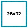 28x32 Frame Blue Teal Burl Wood Picture Frame | 1.75 Inch Moulding Width | Interior Frame Depth 0.5 Inches | Blue Veneer Traditional Photo Frame Complete with UV Acrylic, Foam Board Backing & Hanging view 1