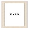 11x20 Frame White Wash Rustic Cream Picture Frame | 1.75 Inch Moulding Width | Complete with UV Acrylic Plexiglass, Foam Board Backing & Hanging Hardware view 1