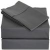 400 Thread Count Luxury Full Size, Sheet Set (4 Pc Set) 100% Egyptian Cotton Premium Long Staple Fits 16 Inch Deep Pocket Color Dark Grey Solid Pattern view 1