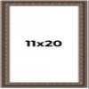 11x20 Ornate Brown Real Wood Picture Frame Width 1.5 Inches | Interior Frame Depth 0.5 Inches | Zisa Ornate Photo Frame Complete with UV Acrylic, Foam Board Backing & Hanging Hardware view 1