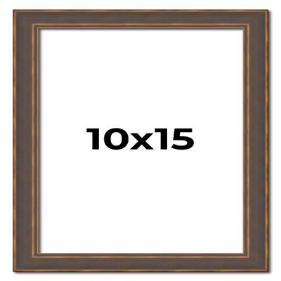10x15 Frame Golden Caramel Solid Wood Bronze Picture Frame | 1.25 Inch Moulding Width | 0.5 Inch Frame Depth | Complete with UV Acrylic Plexiglass, Foam Board Backing & Hanging Hardware Included