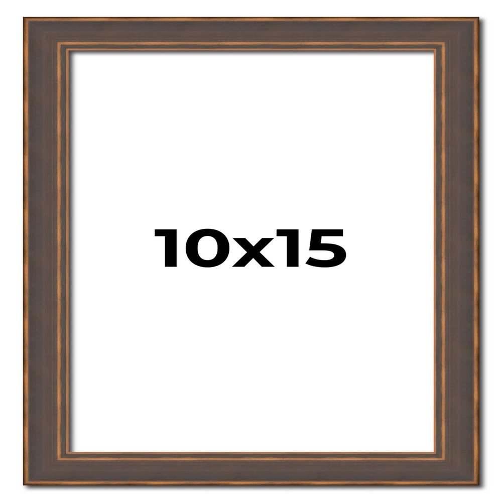 10x15 Frame Golden Caramel Solid Wood Bronze Picture Frame | 1.25 Inch Moulding Width | 0.5 Inch Frame Depth | Complete with UV Acrylic Plexiglass, Foam Board Backing & Hanging Hardware Included