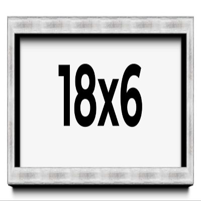 18x6 Frame Brushed Silver Solid Wood Picture Frame | 0.75 Inch Moulding Width | Rabbet Depth 0.75 Inches | Shadow Box with UV Acrylic Plexiglass, Foam Board Backing & Hanging Hardware