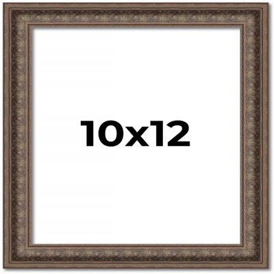 10x12 Ornate Brown Real Wood Picture Frame Width 1.5 Inches | Interior Frame Depth 0.5 Inches | Zisa Ornate Photo Frame Complete with UV Acrylic, Foam Board Backing & Hanging Hardware
