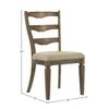 Acme Furniture Parfield 19" Fabric Side Chairs in Cream/Weathered Oak (Set of 2) view 3