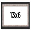 13x6 Frame Silver Real Wood Picture Frame Width 1.25 Inches | Interior Frame Depth 0.75 Inches | Dante Modern Photo Frame Complete with UV Acrylic, Foam Board Backing & Hanging Hardware view 1