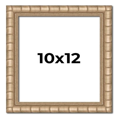 10x12 Frame Silver Bamboo Solid Wood Picture Frame | 1.5 Inch Moulding Width | Interior Frame Depth 0.5 Inches | Beechey Bamboo Frame with UV Acrylic Plexiglass, Foam Board Backing & Hanging Hardware