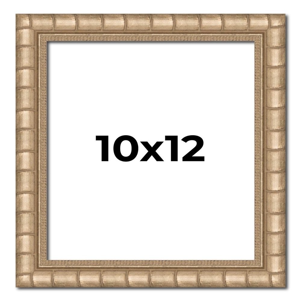10x12 Frame Silver Bamboo Solid Wood Picture Frame | 1.5 Inch Moulding Width | Interior Frame Depth 0.5 Inches | Beechey Bamboo Frame with UV Acrylic Plexiglass, Foam Board Backing & Hanging Hardware