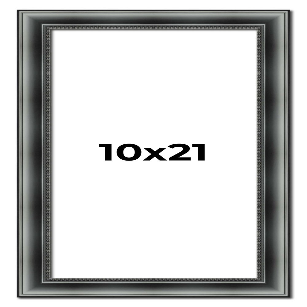 10x21 Frame Black Real Wood Picture Frame Width 1.5 Inches | Interior Frame Depth 0.5 Inches | Castle Black Traditional Photo Frame Complete with UV Acrylic, Foam Board Backing & Hanging Hardware