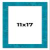 11x17 Frame Blue Teal Burl Wood Picture Frame | 1.75 Inch Moulding Width | Interior Frame Depth 0.5 Inches | Blue Veneer Traditional Photo Frame Complete with UV Acrylic, Foam Board Backing & Hanging view 1