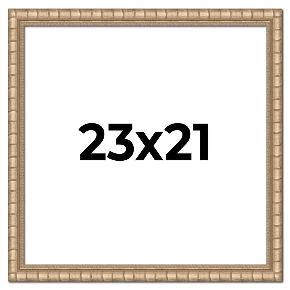 23x21 Frame Silver Bamboo Solid Wood Picture Frame | 1.5 Inch Moulding Width | Interior Frame Depth 0.5 Inches | Beechey Bamboo Frame with UV Acrylic Plexiglass, Foam Board Backing & Hanging Hardware