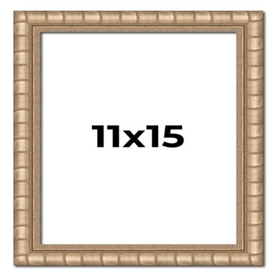 11x15 Frame Silver Bamboo Solid Wood Picture Frame | 1.5 Inch Moulding Width | Interior Frame Depth 0.5 Inches | Beechey Bamboo Frame with UV Acrylic Plexiglass, Foam Board Backing & Hanging Hardware