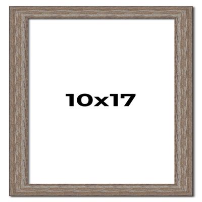 10x17 Knotty Brown Real Wood Picture Frame Width 1.25 Inches | Interior Frame Depth 0.5 Inches | Holden Distressed Photo Frame Complete with UV Acrylic, Foam Board Backing & Hanging Hardware