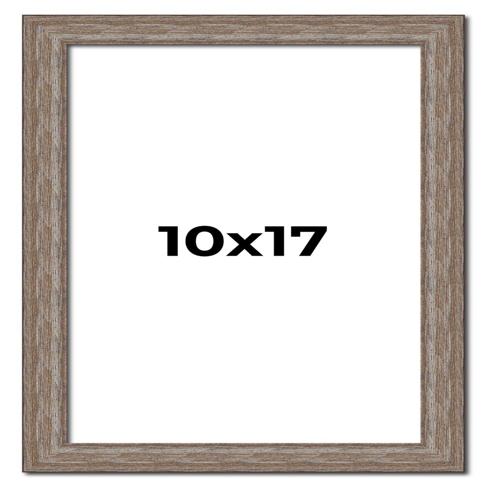 10x17 Knotty Brown Real Wood Picture Frame Width 1.25 Inches | Interior Frame Depth 0.5 Inches | Holden Distressed Photo Frame Complete with UV Acrylic, Foam Board Backing & Hanging Hardware