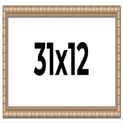 31x12 Frame Silver Bamboo Solid Wood Picture Frame | 1.5 Inch Moulding Width | Interior Frame Depth 0.5 Inches | Beechey Bamboo Frame with UV Acrylic Plexiglass, Foam Board Backing & Hanging Hardware
