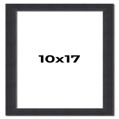 10x17 Frame Black Real Wood Picture Frame Width 1.25 Inches | Interior Frame Depth 0.5 Inches | Megara Boho Photo Frame Complete with UV Acrylic, Foam Board Backing & Hanging Hardware
