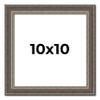 10x10 Frame Silver Real Wood Picture Frame Width 1.25 Inches | Interior Frame Depth 0.5 Inches | Macey Mid Century Photo Frame Complete with UV Acrylic, Foam Board Backing & Hanging Hardware view 1