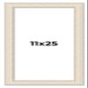 11x25 Frame White Wash Rustic Cream Picture Frame | 1.75 Inch Moulding Width | Complete with UV Acrylic Plexiglass, Foam Board Backing & Hanging Hardware view 1