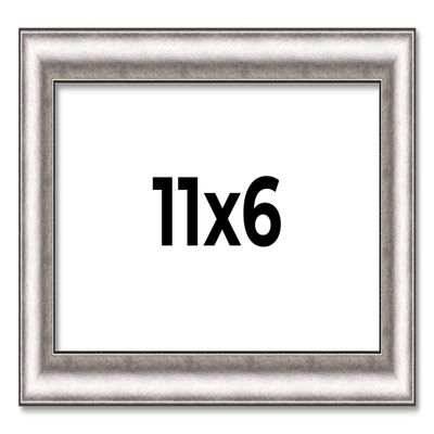11x6 Frame Silver Real Wood Picture Frame Width 1.25 Inches | Interior Frame Depth 0.5 Inches | Florian Scandinavian Photo Frame Complete with UV Acrylic, Foam Board Backing & Hanging Hardware