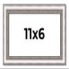 11x6 Frame Silver Real Wood Picture Frame Width 1.25 Inches | Interior Frame Depth 0.5 Inches | Florian Scandinavian Photo Frame Complete with UV Acrylic, Foam Board Backing & Hanging Hardware view 1
