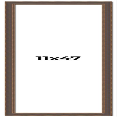 11x47 Frame Golden Caramel Solid Wood Bronze Picture Frame | 1.25 Inch Moulding Width | 0.5 Inch Frame Depth | Complete with UV Acrylic Plexiglass, Foam Board Backing & Hanging Hardware Included