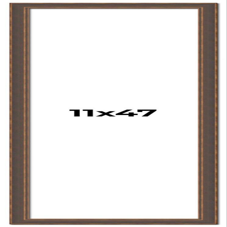 11x47 Frame Golden Caramel Solid Wood Bronze Picture Frame | 1.25 Inch Moulding Width | 0.5 Inch Frame Depth | Complete with UV Acrylic Plexiglass, Foam Board Backing & Hanging Hardware Included
